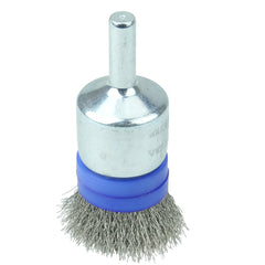 3/4″ Banded Crimped Wire End Brush, .006″ Stainless Steel Fill - Apex Tool & Supply