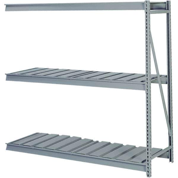 Lyon - 4 Shelf Add-On Ribbed Steel Shelving - 10,000 Lb Capacity, 96" Wide x 96" High x 24" Deep, Dove Gray - Apex Tool & Supply