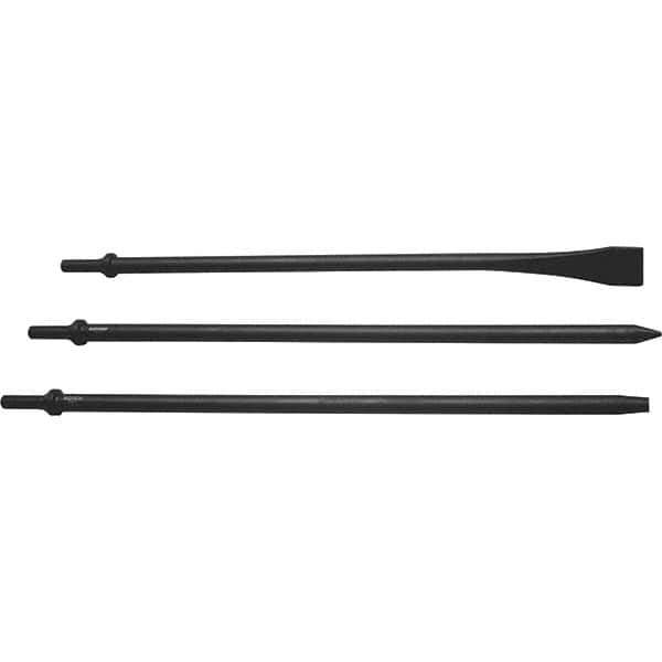 Mayhew - 1-1/8" Head Width, 18" OAL, Long Punch & Scraper Set - Round Drive, Round Shank, Steel - Apex Tool & Supply