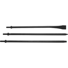 Mayhew - 1-1/8" Head Width, 18" OAL, Long Punch & Scraper Set - Round Drive, Round Shank, Steel - Apex Tool & Supply