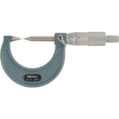 0-1″ Measuring Range-0.001″ Graduation - Ratchet Thimble - High Speed Steel Face - Point Micrometer - Apex Tool & Supply