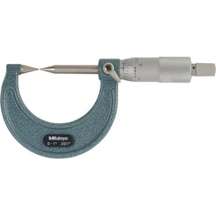 0-1″ Measuring Range-0.001″ Graduation - Ratchet Thimble - Carbide Face - Point Micrometer - Apex Tool & Supply