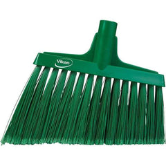 Vikan - 11-1/2" Wide, Green Polyester Bristles, Angled Broom - Flagged, Water Resistant - Apex Tool & Supply