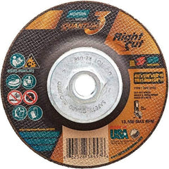 Norton - 36 Grit, 4-1/2" Wheel Diam, 1/16" Wheel Thickness, Type 27 Depressed Center Wheel - Coarse Grade, Ceramic Alumina, Resinoid Bond, 13,580 Max RPM - Apex Tool & Supply