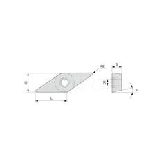 Turning Insert:  VBMT331PS T9225,  Solid Carbide TiCN, Al2O3 & TiN Finish,  Neutral,  3/8″ Inscribed Circle,  0.0160″ Corner Radius,  35.0 &deg N/A Diamond,  Series  VBMT