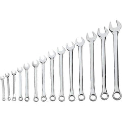 Blackhawk by Proto - 14 Piece, 5/16" to 1-1/4", 12 Point Combination Wrench - Inch Measurement Standard, Full Polish Finish, Comes in Vinyl Roll - Apex Tool & Supply