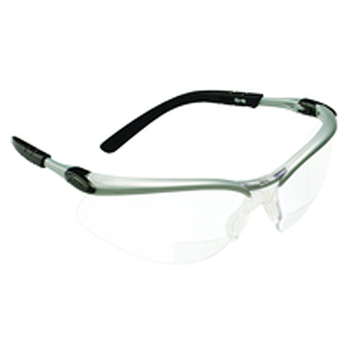 ‎3M BX Reader Protective Eyewear 11376-00000-20 Clear Lens Silver Frame +2.5 Diopter - Apex Tool & Supply