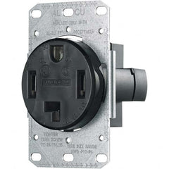 Hubbell Wiring Device-Kellems - 125/250 VAC 30A NEMA 14-30R Residential Grade Black Straight Blade Single Receptacle - Apex Tool & Supply