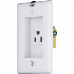 Hubbell Wiring Device-Kellems - 125V 15A NEMA 5-15R Residential Grade White Straight Blade Single Receptacle - Apex Tool & Supply