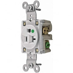 Hubbell Wiring Device-Kellems - 125V 20A NEMA 5-20R Hospital Grade White Straight Blade Single Receptacle - Apex Tool & Supply