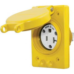 Hubbell Wiring Device-Kellems - 125V 20A NEMA 5-20R Industrial Grade Yellow Straight Blade Single Receptacle - Apex Tool & Supply