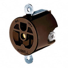 Hubbell Wiring Device-Kellems - 125V 15A NEMA 5-15R Industrial Grade Brown Straight Blade Single Receptacle - Apex Tool & Supply