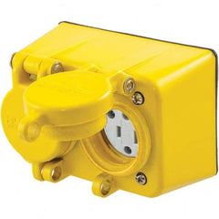 Hubbell Wiring Device-Kellems - 125V 20A NEMA 5-20R Industrial Grade Yellow Straight Blade Duplex Receptacle - Apex Tool & Supply
