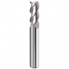 Guhring - 1/2", 1" LOC, 1/2" Shank Diam, 3" OAL, 3 Flute Solid Carbide Square End Mill - Apex Tool & Supply
