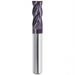 Guhring - 1/2", 1" LOC, 1/2" Shank Diam, 3" OAL, 4 Flute Solid Carbide Square End Mill - Apex Tool & Supply