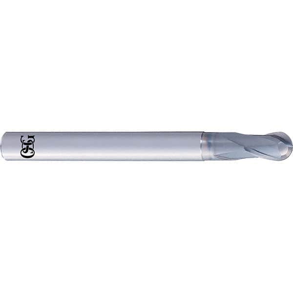 OSG - 8mm Diam, 12mm LOC, 2 Flute Solid Carbide Ball End Mill - Apex Tool & Supply