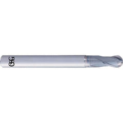OSG - 8mm Diam, 12mm LOC, 2 Flute Solid Carbide Ball End Mill - Apex Tool & Supply