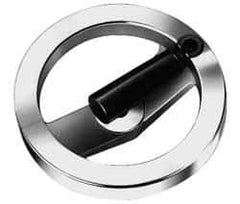 Value Collection - 9.84", 2 Spoke Handwheel with Rectractable Handle - 1.89" Hub, Aluminum, Polished Finish - Apex Tool & Supply