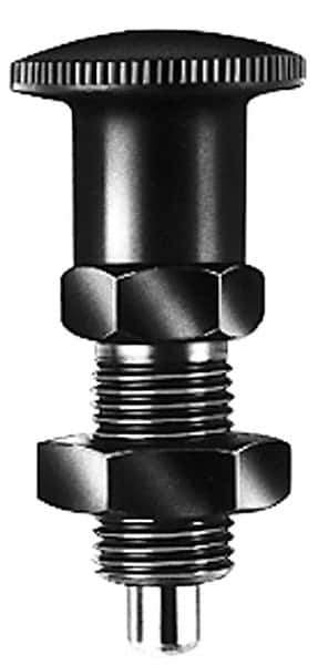 KIPP - M16x1.5, 23mm Thread Length, 8mm Plunger Diam, Lockout Knob Handle Indexing Plunger - Plunger Style A, 26mm Body Length, 74mm OAL, Steel - Apex Tool & Supply