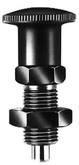 KIPP - M12x1.5, 17mm Thread Length, 6mm Plunger Diam, Lockout Knob Handle Indexing Plunger - Plunger Style A, 20mm Body Length, 56mm OAL, Steel - Apex Tool & Supply