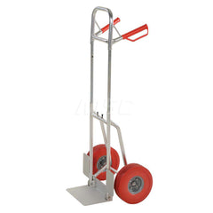 Aluminum Hand Truck: 250 lb Capacity, 19-7/8″ Wide, 18-3/8″ Deep, 48-3/8″ High 10″ Flat-Free & Urethane Wheels