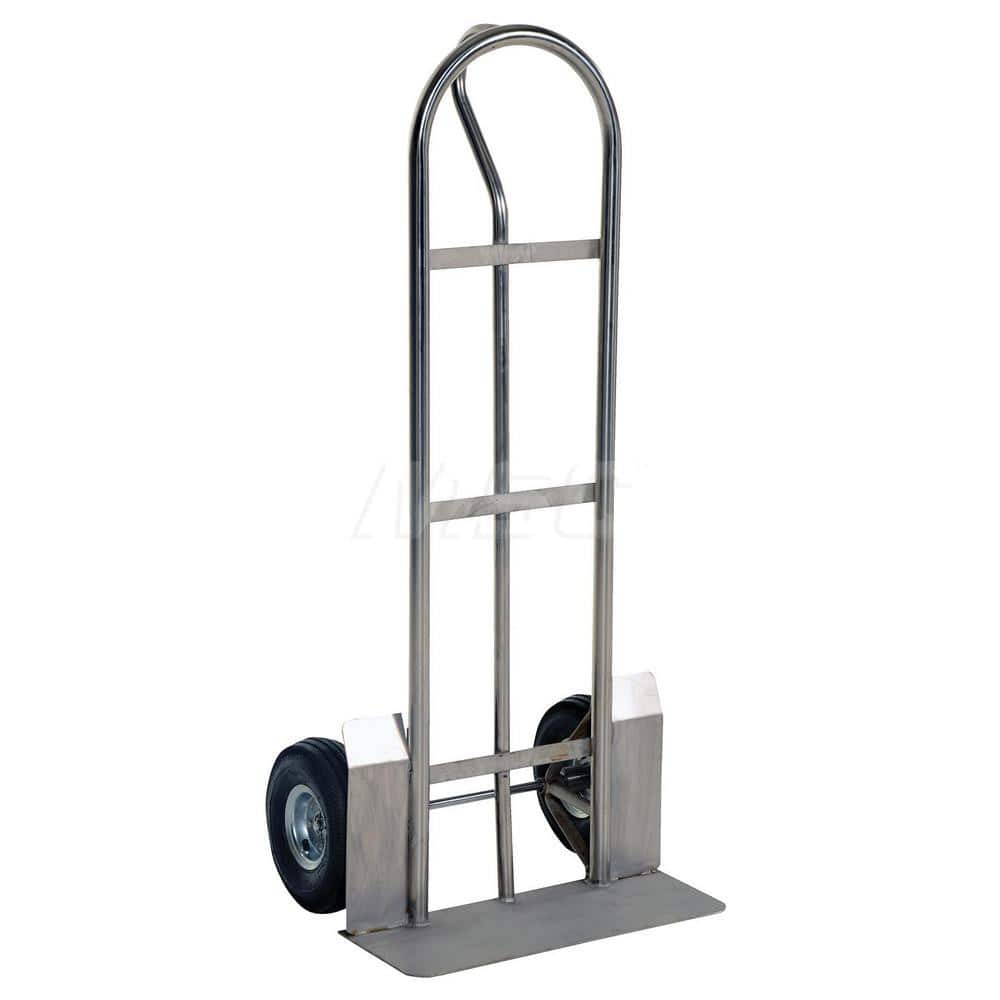 Stainless Steel Hand Truck: 600 lb Capacity, 22″ Wide, 19″ Deep, 52″ High 10″ Pneumatic Wheels