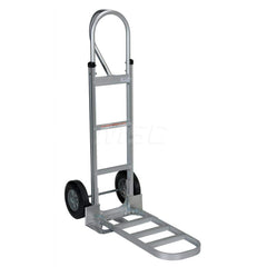 Aluminum Hand Truck: 500 lb Capacity, 18-1/2″ Wide, 18-1/2″ Deep, 52-1/2″ High 10″ Wheels