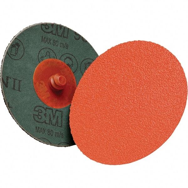 3M - 4" Diam 5/8-11 Threaded Hole 80+ Grit Fiber Disc - Very Coarse Grade, Ceramic, 12,000 Max RPM, Series 987C - Apex Tool & Supply