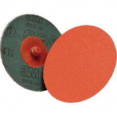 3M - 4" Diam 5/8-11 Threaded Hole 36+ Grit Fiber Disc - Very Coarse Grade, Ceramic, 12,000 Max RPM, Series 987C - Apex Tool & Supply