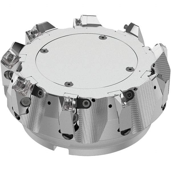 Seco - 160mm Cut Diam, 40mm Arbor Hole, 6mm Max Depth of Cut, 48° Indexable Chamfer & Angle Face Mill - 9 Inserts, SN.. Insert, Right Hand Cut, 9 Flutes, Through Coolant, Series R220.54 - Apex Tool & Supply