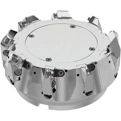 Seco - 160mm Cut Diam, 40mm Arbor Hole, 6mm Max Depth of Cut, 48° Indexable Chamfer & Angle Face Mill - 9 Inserts, SN.. Insert, Right Hand Cut, 9 Flutes, Through Coolant, Series R220.54 - Apex Tool & Supply