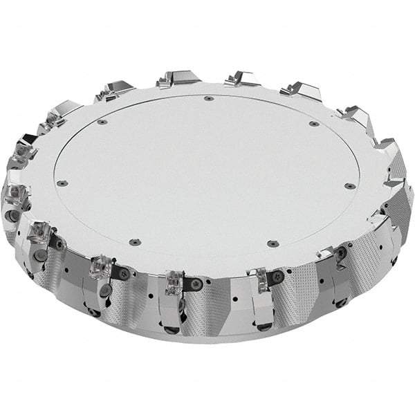Seco - 12-1/2" Cut Diam, 2-1/2" Arbor Hole, 0.315" Max Depth of Cut, 71° Indexable Chamfer & Angle Face Mill - 16 Inserts, SN.. Insert, Right Hand Cut, 16 Flutes, Through Coolant, Series R220.56 - Apex Tool & Supply