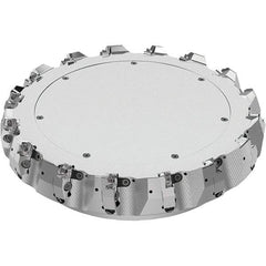 Seco - 12-1/2" Cut Diam, 2-1/2" Arbor Hole, 0.315" Max Depth of Cut, 71° Indexable Chamfer & Angle Face Mill - 16 Inserts, SN.. Insert, Right Hand Cut, 16 Flutes, Through Coolant, Series R220.56 - Apex Tool & Supply
