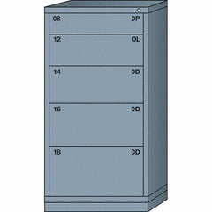 Lyon - 5 Drawer, Standard Eye-Level - Multiple Drawer Access Cabinet - Steel, 30" Wide x 28-1/4" Deep x 59-1/4" High, Dove Gray - Apex Tool & Supply