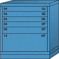 Lyon - 6 Drawer, Standard Bench Height - Multiple Drawer Access Cabinet - Steel, 30" Wide x 28-1/4" Deep x 33-1/4" High, Wedgewood Blue - Apex Tool & Supply