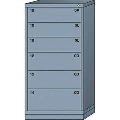 Lyon - 6 Drawer, Standard Eye-Level - Single Drawer Access Cabinet - Steel, 30" Wide x 28-1/4" Deep x 59-1/4" High, Dove Gray - Apex Tool & Supply
