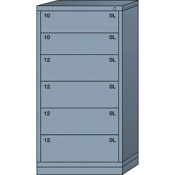 Lyon - 6 Drawer, Standard Eye-Level - Single Drawer Access Cabinet - Steel, 30" Wide x 28-1/4" Deep x 59-1/4" High, Dove Gray - Apex Tool & Supply