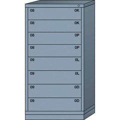 Lyon - 8 Drawer, Standard Eye-Level - Multiple Drawer Access Cabinet - Steel, 30" Wide x 28-1/4" Deep x 59-1/4" High, Dove Gray - Apex Tool & Supply