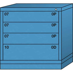 Lyon - 4 Drawer, Standard Table Height - Multiple Drawer Access Cabinet - Steel, 30" Wide x 28-1/4" Deep x 30-1/8" High, Wedgewood Blue - Apex Tool & Supply