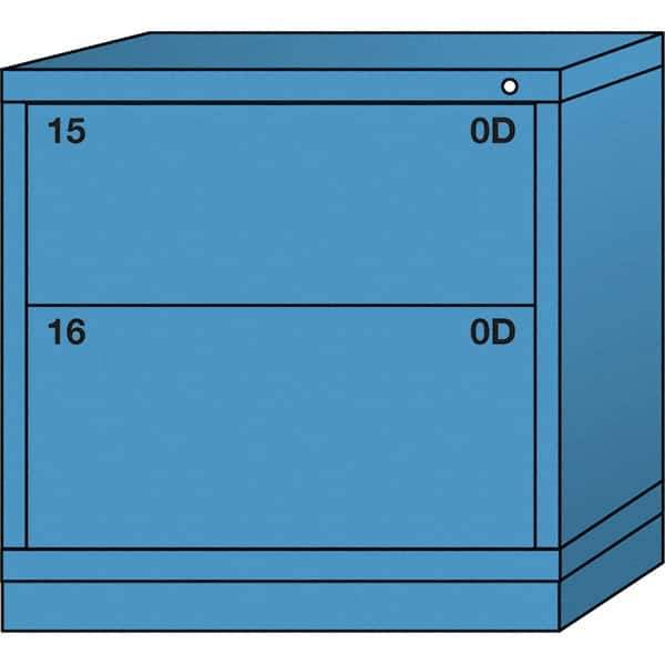 Lyon - 2 Drawer, Standard Table Height - Multiple Drawer Access Cabinet - Steel, 30" Wide x 28-1/4" Deep x 30-1/8" High, Wedgewood Blue - Apex Tool & Supply
