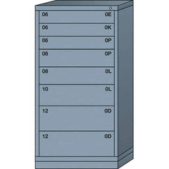 Lyon - 8 Drawer, Standard Eye-Level - Multiple Drawer Access Cabinet - Steel, 30" Wide x 28-1/4" Deep x 59-1/4" High, Dove Gray - Apex Tool & Supply