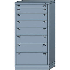 Lyon - 8 Drawer, Standard Eye-Level - Multiple Drawer Access Cabinet - Steel, 30" Wide x 28-1/4" Deep x 59-1/4" High, Dove Gray - Apex Tool & Supply
