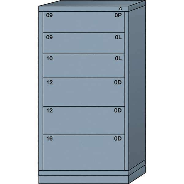 Lyon - 6 Drawer, Standard Eye-Level - Single Drawer Access Cabinet - Steel, 30" Wide x 28-1/4" Deep x 59-1/4" High, Dove Gray - Apex Tool & Supply