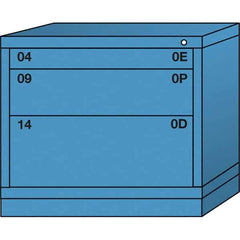 Lyon - 3 Drawer, Standard Desk Height - Multiple Drawer Access Cabinet - Steel, 30" Wide x 28-1/4" Deep x 26-7/8" High, Wedgewood Blue - Apex Tool & Supply