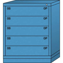 Lyon - 5 Drawer, Standard Mid-Range - Multiple Drawer Access Cabinet - Steel, 30" Wide x 28-1/4" Deep x 37-15/79" High, Wedgewood Blue - Apex Tool & Supply