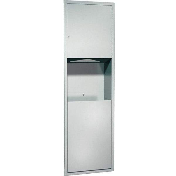 ASI-American Specialties, Inc. - Manual, Stainless Steel Paper Towel Dispenser with Receptacle - 600 C-Fold, 800 Multifold, 1,100 Single-Fold, Silver - Apex Tool & Supply