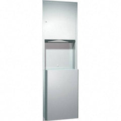 ASI-American Specialties, Inc. - Manual, Stainless Steel Paper Towel Dispenser with Receptacle - 600 C-Fold or 800 Multi-Fold, Silver - Apex Tool & Supply