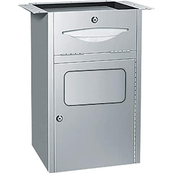 ASI-American Specialties, Inc. - Manual, Stainless Steel Paper Towel Dispenser with Receptacle - 300 C-Fold or 475 Multi-Fold, Silver - Apex Tool & Supply