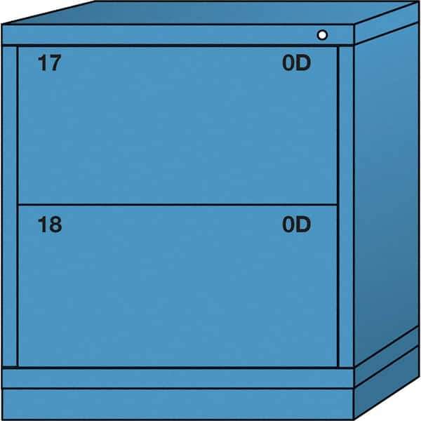 Lyon - 2 Drawer, Standard Bench Height - Single Drawer Access Cabinet - Steel, 30" Wide x 28-1/4" Deep x 33-1/4" High, Wedgewood Blue - Apex Tool & Supply