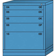 Lyon - 5 Drawer, Standard Mid-Range - Multiple Drawer Access Cabinet - Steel, 30" Wide x 28-1/4" Deep x 37-15/79" High, Wedgewood Blue - Apex Tool & Supply
